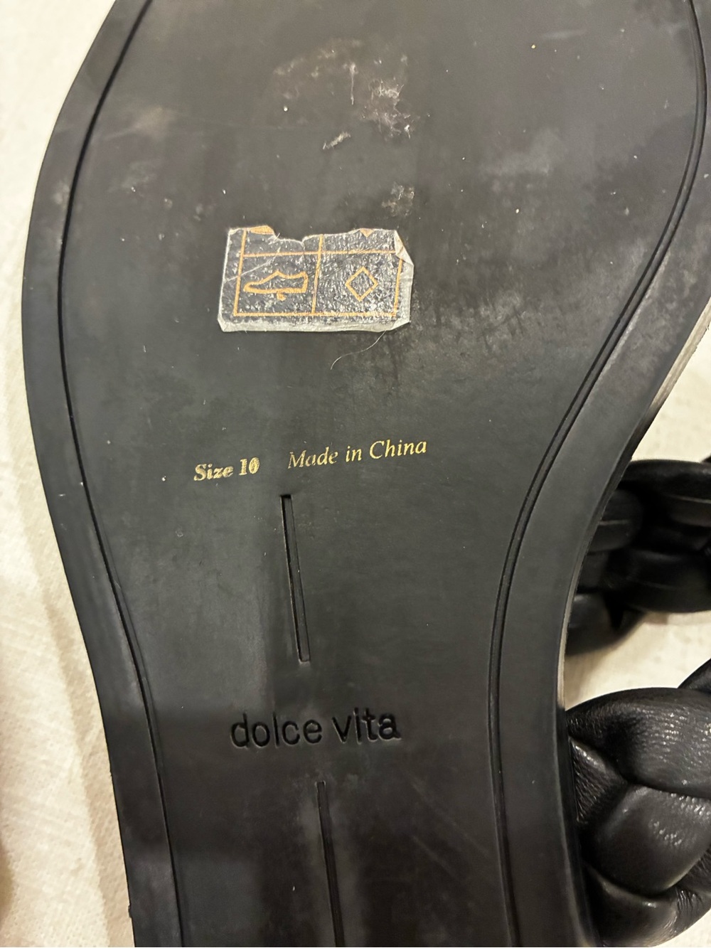 NEW Dolce Vita Indy Braid Straps Square Toe Croc-Embossed Footbed Black Sz 10 - Picture 4 of 8